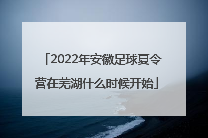 2022年安徽足球夏令营在芜湖什么时候开始